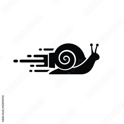 Fast snail speed icon black silhouette design