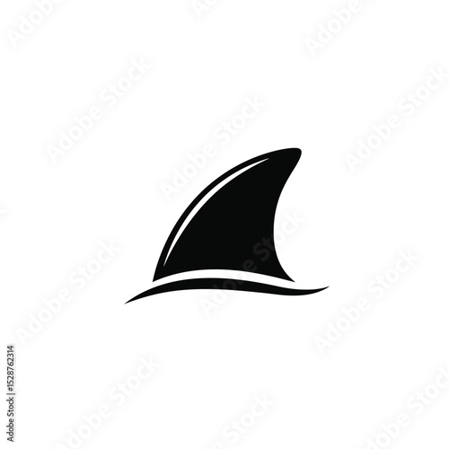 Shark fin ocean wave logo design graphic