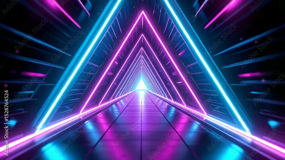 Neon triangular tunnel