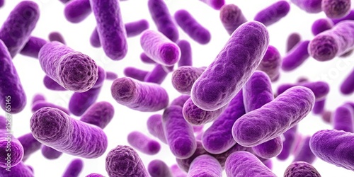 Microscopic Purple Bacteria: Minimalist Close-Up Image, Science Photography, Microbiology
