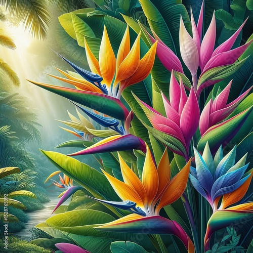 flowers with vibrant bracts and lush