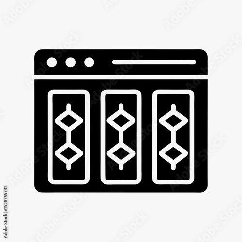 Black and white web page icon with code brackets representing programming or web development
