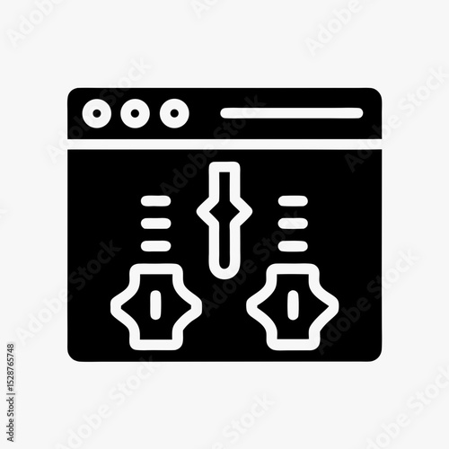 Black and white web page icon with code brackets representing programming or web development
