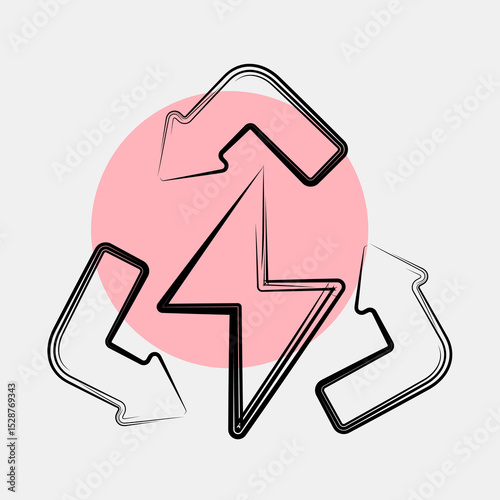 Icon clean energy. Renewable energy elements. Icon in color spot style.