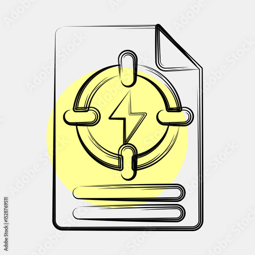 Icon energy specific policy. Renewable energy elements. Icon in color spot style.