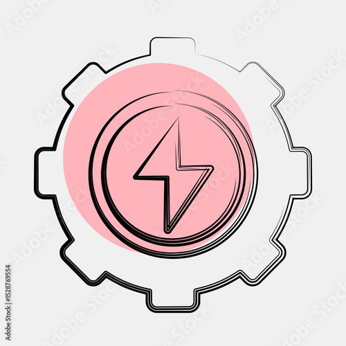 Icon energy. Renewable energy elements. Icon in color spot style.