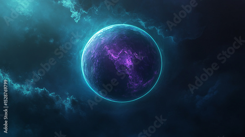 Fototapeta Naklejka Na Ścianę i Meble -  A 3D futuristic sphere with gradient hues