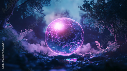 Fototapeta Naklejka Na Ścianę i Meble -  A 3D futuristic sphere with gradient hues
