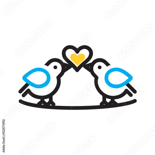 Vector multi color icon for Lovebirds