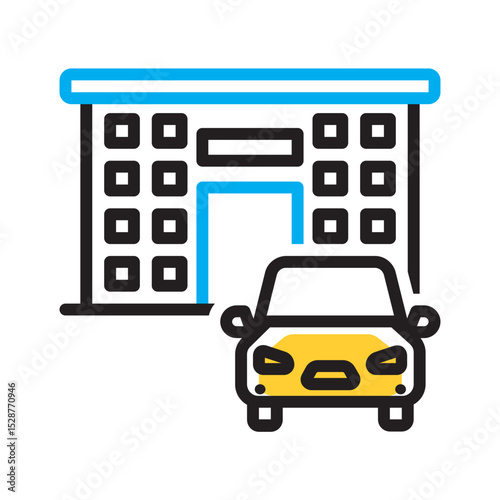 Vector multi color icon for Motel