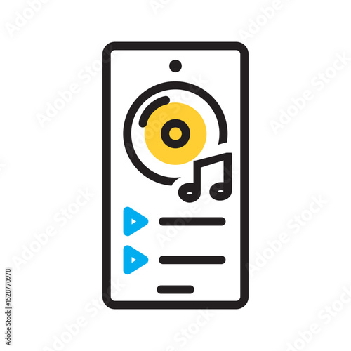 Vector multi color icon for Song playlist