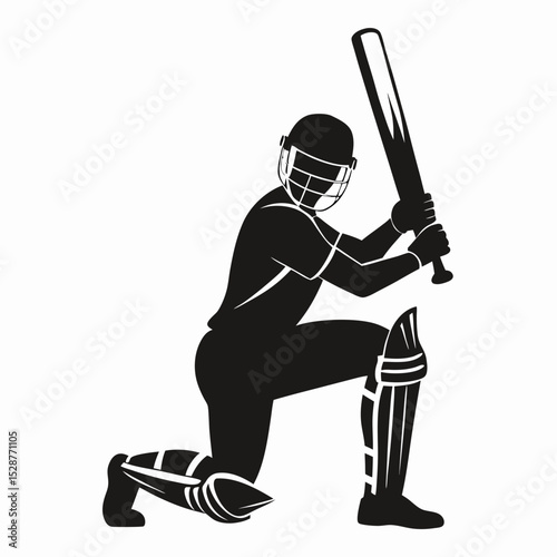 cricket player silhouette