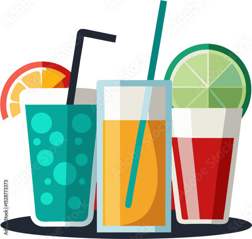 vector illustration of a glass of lemonade