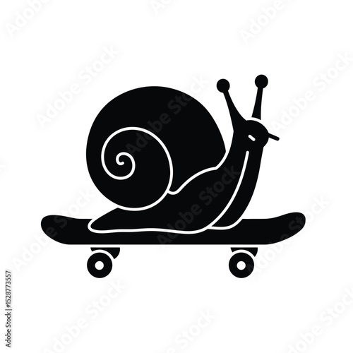 Snail on skateboard slow and steady wins the race