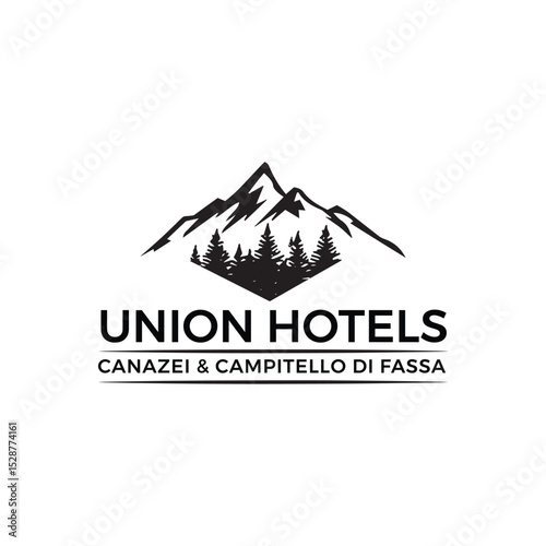 Mountain logo featuring majestic peaks, sunrise, and nature-inspired elements, ideal for outdoor brands, hiking gear, or travel services. Bold, clean, and symbolizing adventure and strength.
