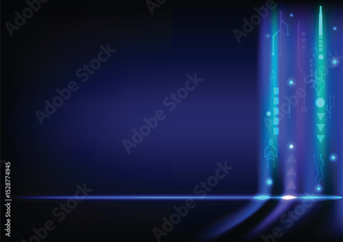 Wallpaper Mural Technology abstract background. Concept of futuristic neon glowing digital vector, speed light lasec wallpaper, science poster, cyberspace, shint grid ray dynamic gradient effect, colorful geometric. Torontodigital.ca