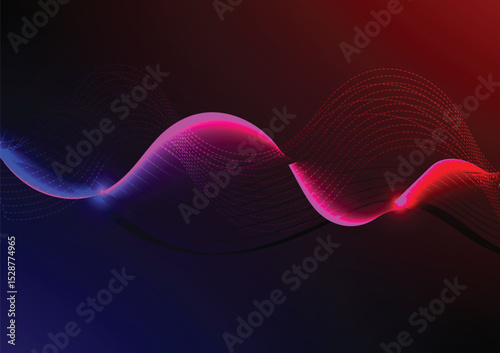 Wallpaper Mural Line abstract background. Concept of futuristic digital ight design wallpaper, curve modern pattern connection, flow neon glowing, cyberspace network, wavy computer graphic, shiny gradient partical. Torontodigital.ca