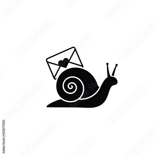 Snail mail delivery love letter cute graphic