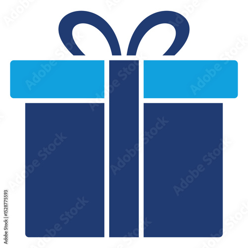 Gift Box Flat Blue Icon