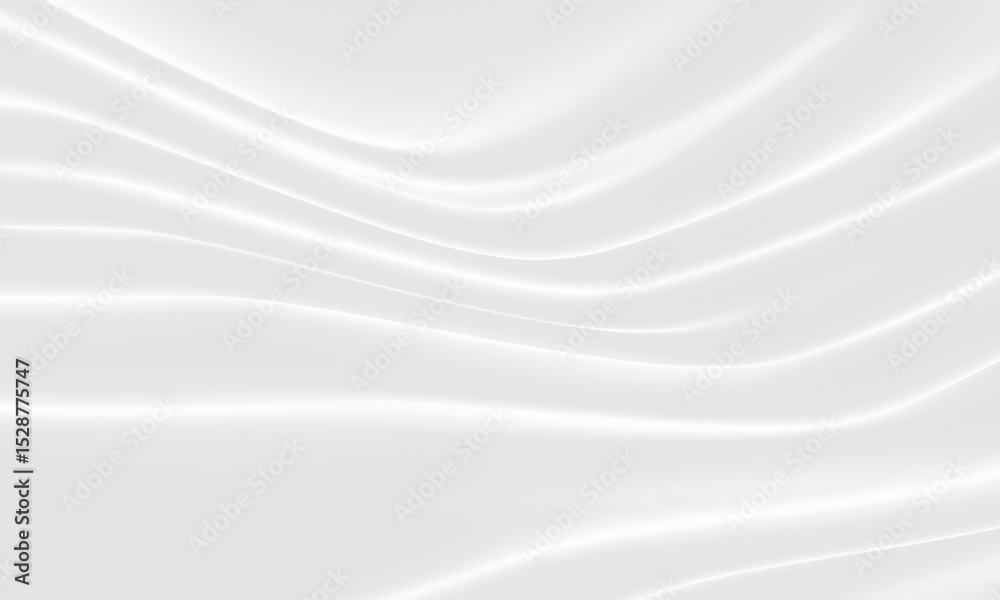 Fototapeta premium White wavy cloth background. Rippled fabric