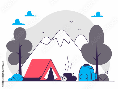 tent and mountain