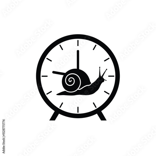 Snail pace time clock slow motion graphic design
