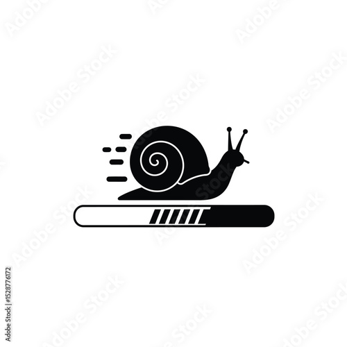 Slow loading speed snail progress bar icon