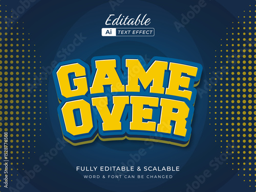 game over editable text effect. bold and strong font for ads