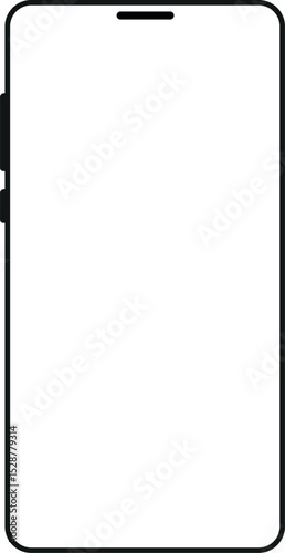 Realistic Front View Smartphone Mockup with Blank White Display