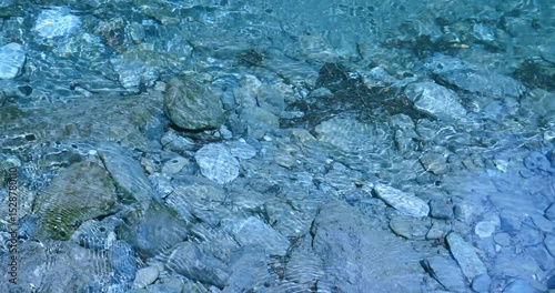 澄み渡る水面が揺れる 氷川渓谷 日原川