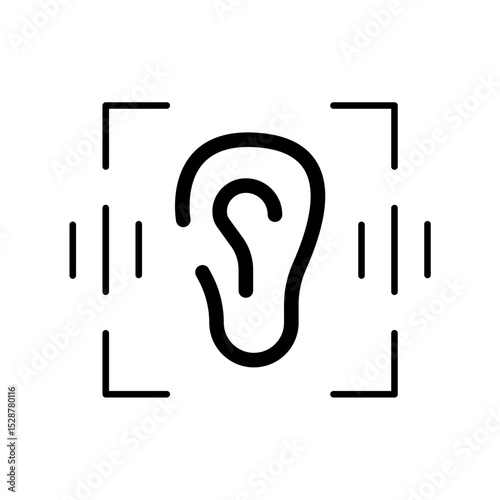 Icon a ear recognition, isolated against a clean background.