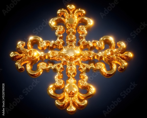 Ornate golden cross design