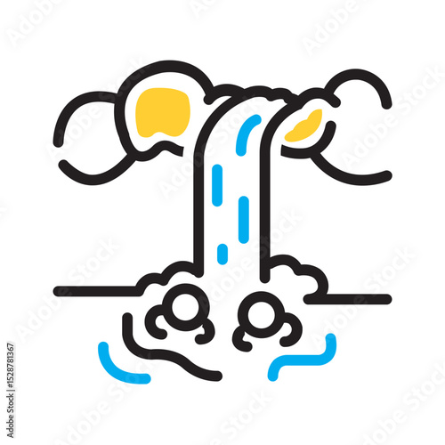 Vector multi color icon for Natural attraction
