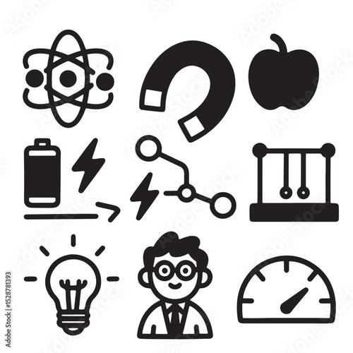 Science & Innovation Doodle Set - Educational Vector Illustration