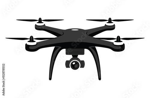 Minimal Drone silhouette vector, drone camera icon silhouette vector illustration
