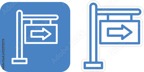 Hand-Drawn Directional Sign with Arrows