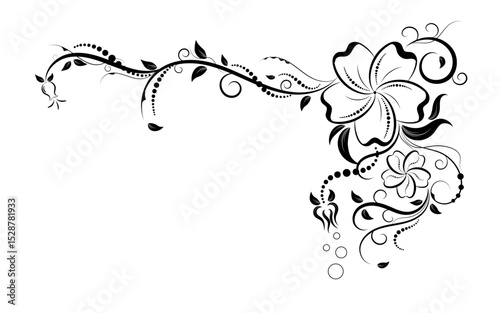 Floral elements design, luxury ornamental graphic element border.