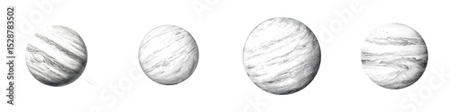 Abstract monochrome spheres in minimal design