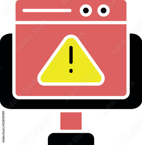 Computer Screen Displaying Alert Warning