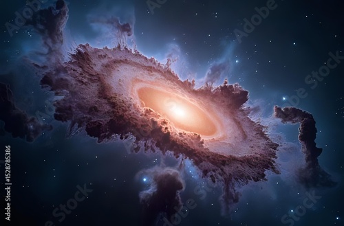 A Stunning Cosmic Nebula Glowing in the Vast Darkness of Outer Space


