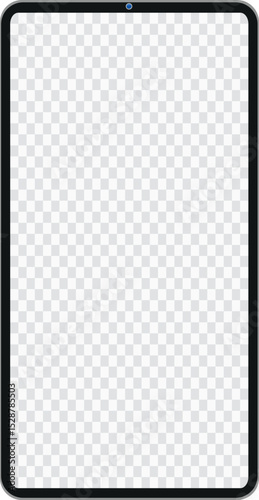 Realistic Front View Smartphone Mockup with Transparent Screen
