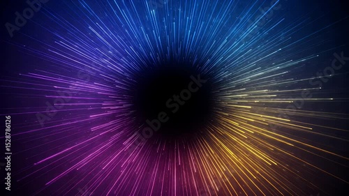 Abstract radial lines converging to a central void