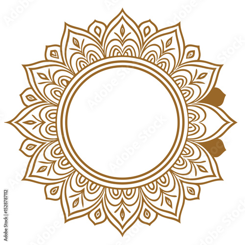 Elegant ornamental mandala design with floral elements and circular frame decorative art suitable for invitations or logos