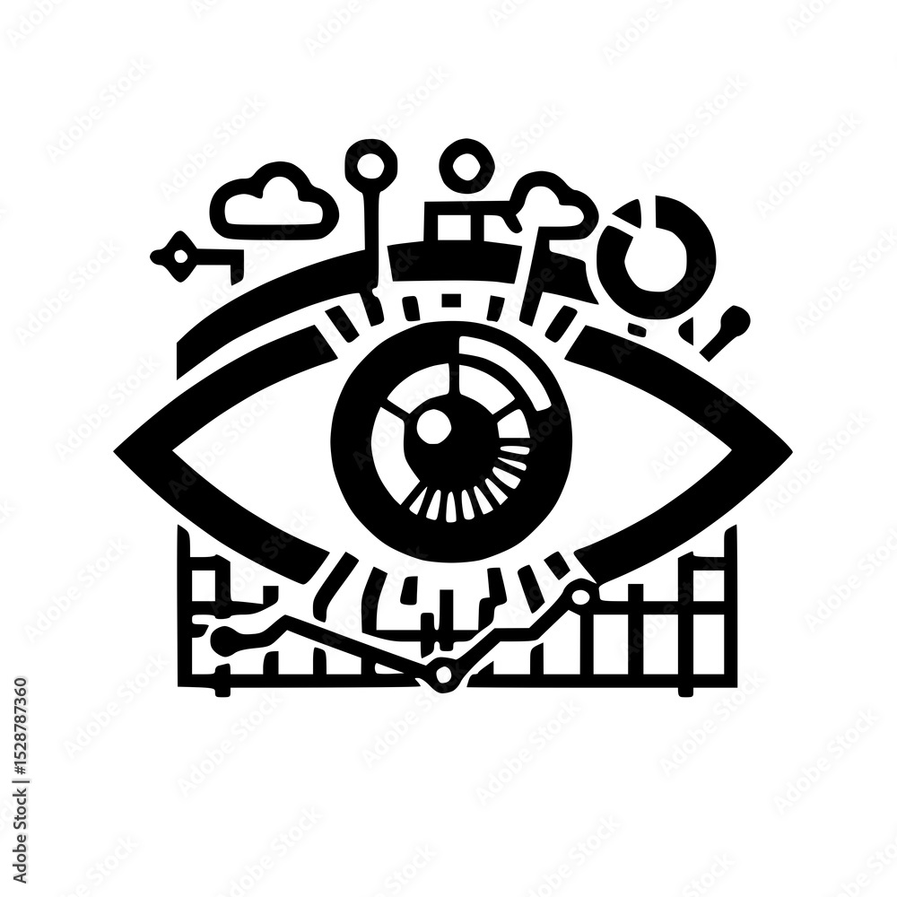 Obraz premium Cyber Security Eye / Digital Surveillance