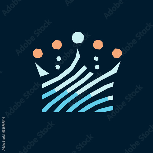 Abstract Crown with Lines / Creative Authority / Royal Innovation