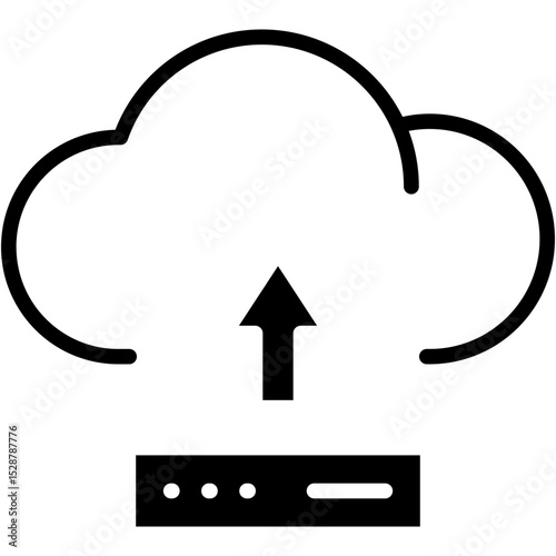cloud migration glyph icon