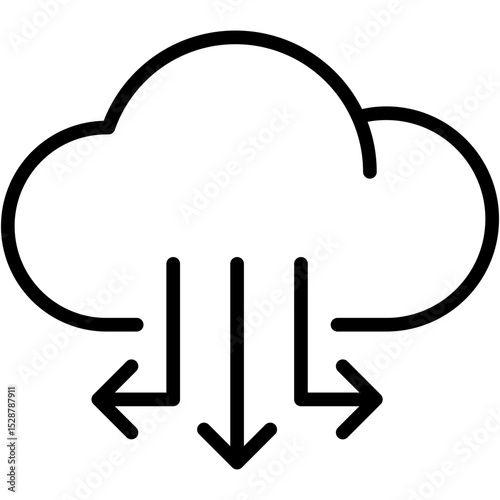 cloud integration glyph icon