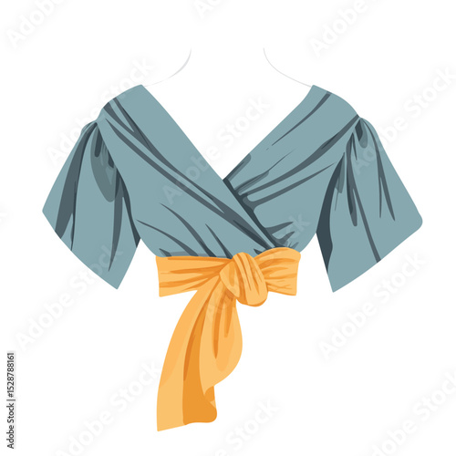 2D flat Wrap Top illustration vector, isolated on a white background.