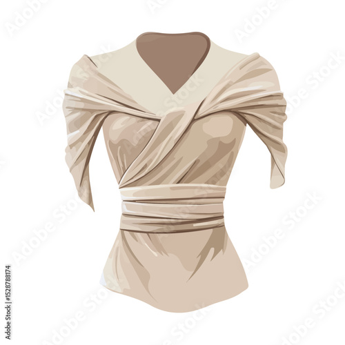 2D flat vector illustration of Wrap Top, isolated on a white background.