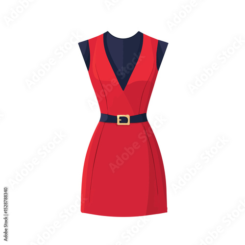 2D flat vector illustration of Work Dress, isolated on a white background.